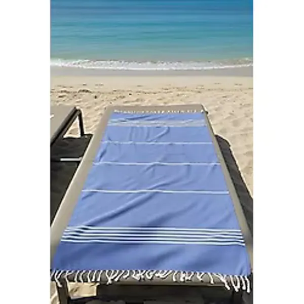 Mika %100 Pamuk Peştemal Havlu 100x180 cm Plaj Havlusu, Hamam Peştemali, Hızlı Kuruyan Hafif Banyo Havlusu Mavi