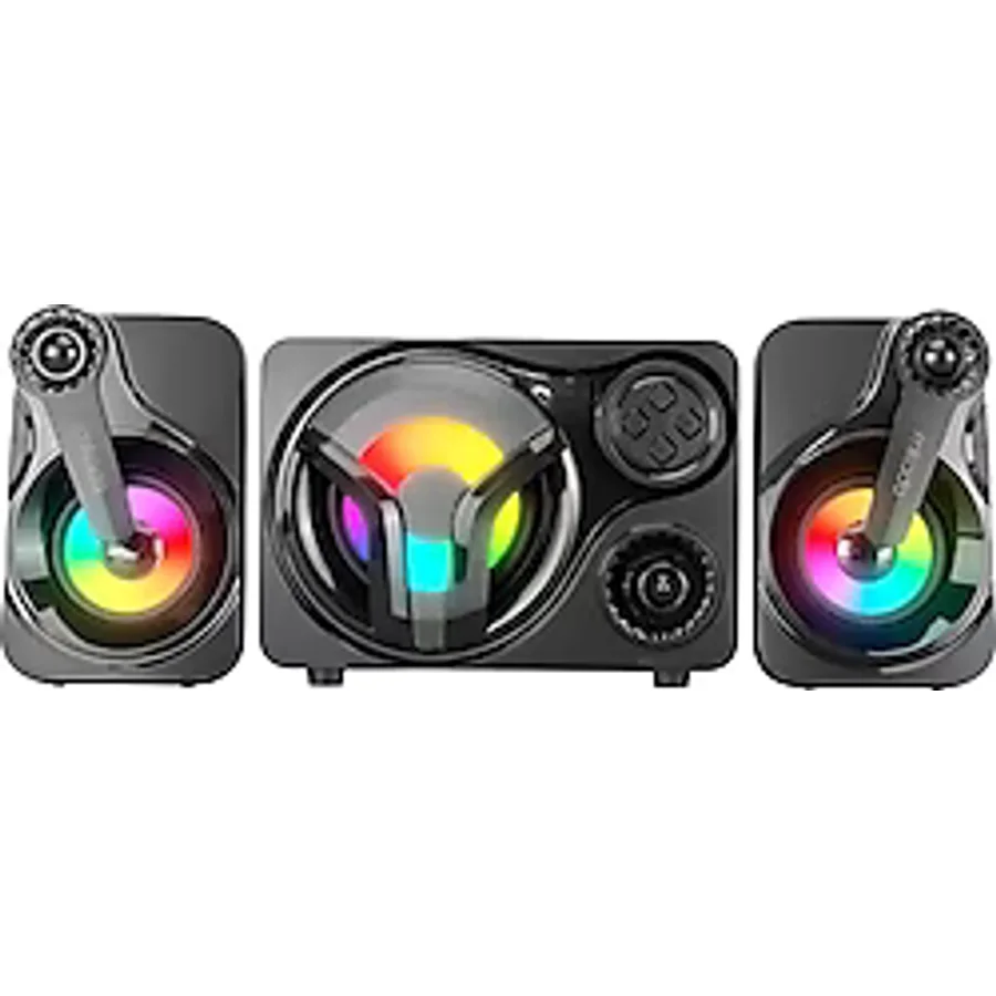 Mikado MD-BT28 5W+3Wx2 BT/TF Card/USB/FM Radyolu Siyah LED Işıklı Hoparlör