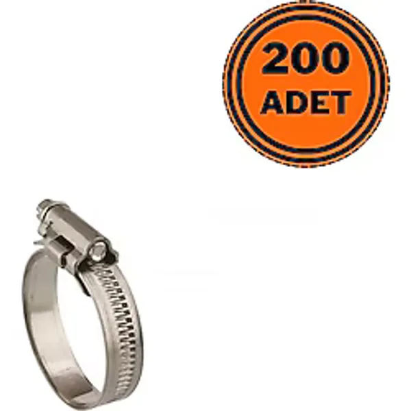 Mikalor 200 Adet W4 Hortum Kelepcesi 8-16 Mm 304 Paslanmaz