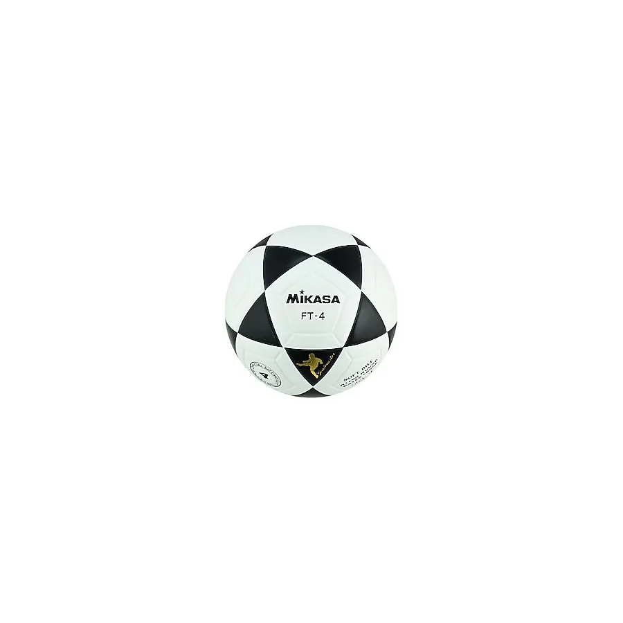 Mikasa Ft-4 Sentetik Deri Su Geçirmez Siyah-Beyaz Yapıştırma Futbol Topu No.4 - No 4 - Siyah - Beyaz