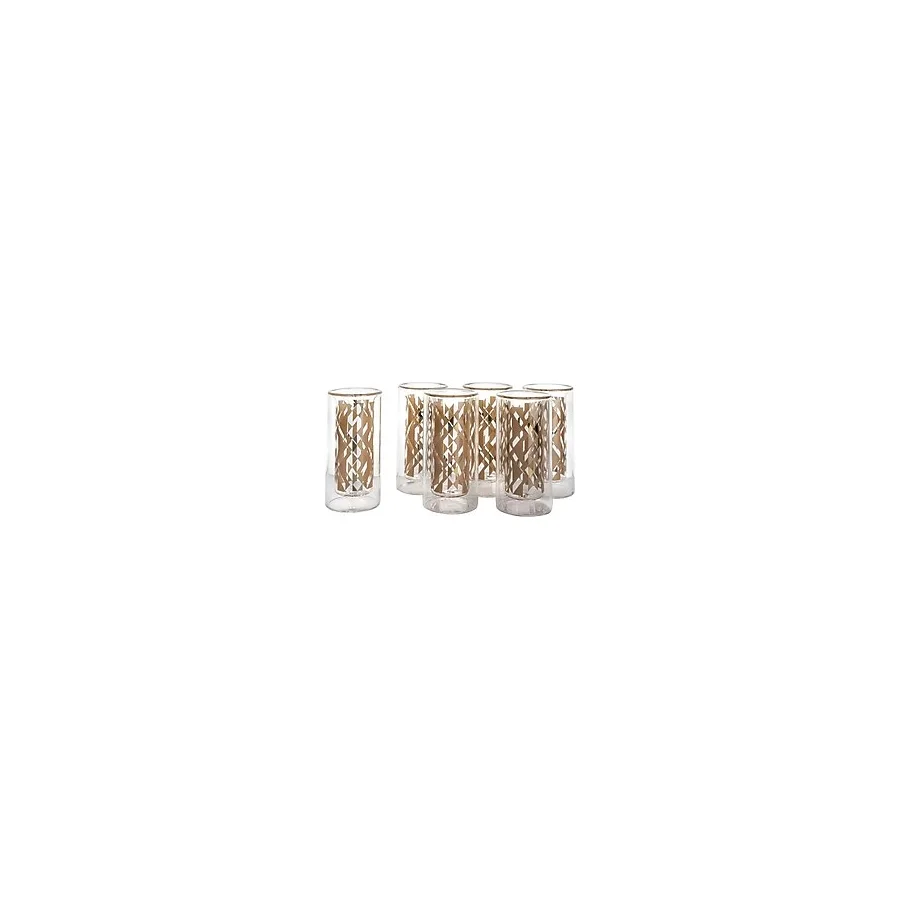 Mikasa Moor Gold Desenli 6'Lı Cam Likör Bardağı 70 Ml - Renkli