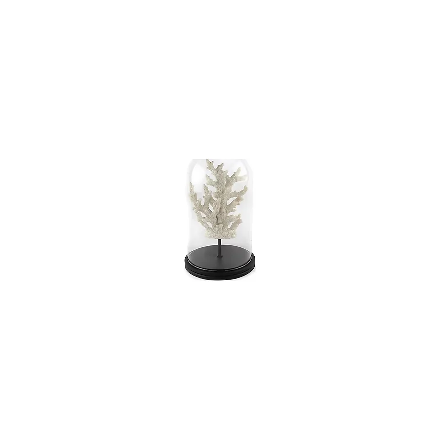 Mikasa Moor Mercan Clear Detaylı Beyaz Cam Fanus 38X22 cm - Standart