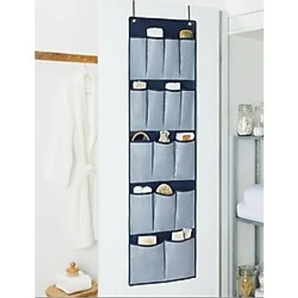 Mikasso Organizer Kapı Arkası 16 Bölmeli Kumaş Organizer Banyo Düzenleyici Bez Düzenleyici Kumaş Mavi - Çok Renkli