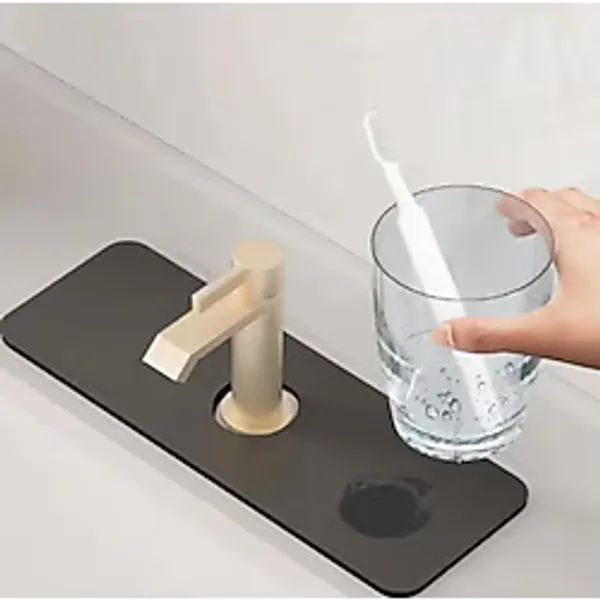 Mikasso Su Emici Lavabo Kenar Matı Tezgah Üstü Kurulama Matı Musluk Altı Su Giderici Mat Silikon 115676 Beli - Çok Renkli