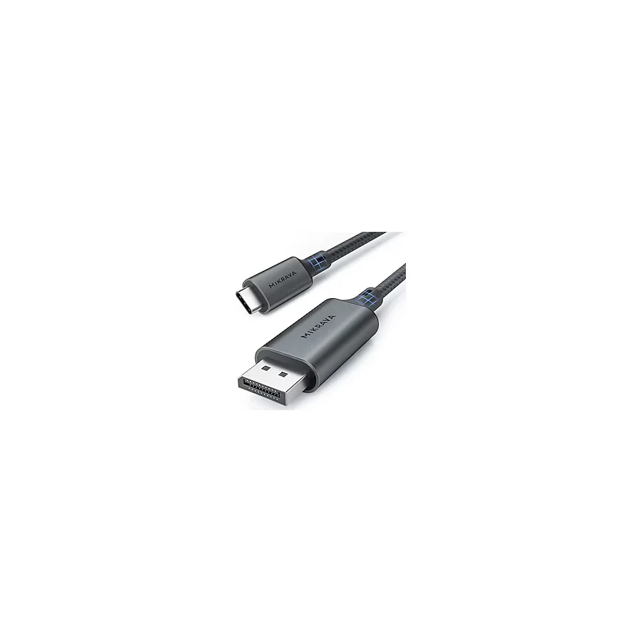 Mikrava USB C DisplayPort 1.4 Kablo (8K@60Hz, 4K@240Hz, 2K@360Hz) HDR HDCP Type C to DP [Thunderbolt 5/4/3, DeX Mode Uyumlu], iPhone 15/16/17 Pro, MacBook, iPad Pro/Air, Samsung S25 Uyumlu (2 Metre)