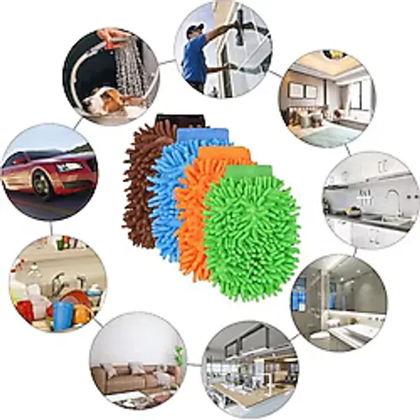 Mikrofiber Araç Yıkama Eldiveni Çift Taraflı Oto Temizlik Eldiveni Toz Alma Bezi