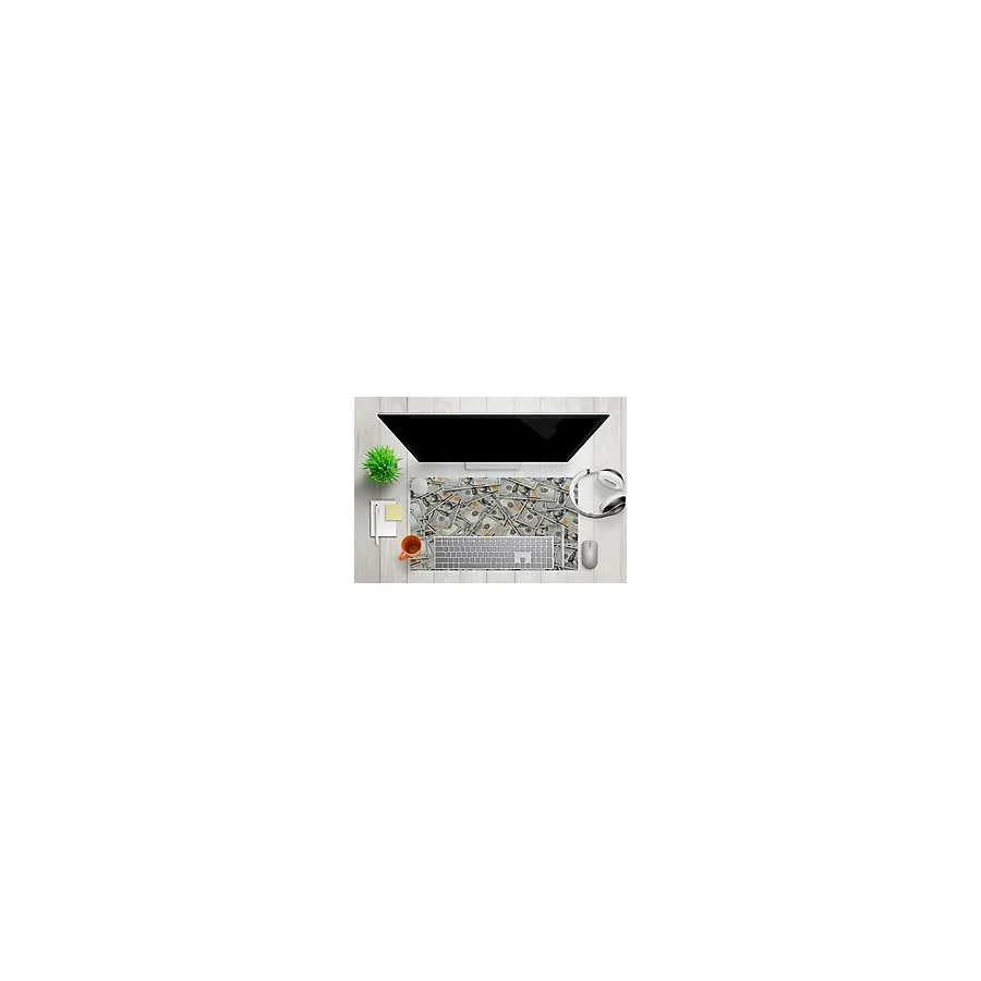 Mikrofiber Dekoratif Mouse Pad, 7mm Kalınlık, Kaygansız Taban, Leke Tutmaz, Su Geçirmez, Ofis Aksesuarı (Yeşil Kahve, 40x80cm)