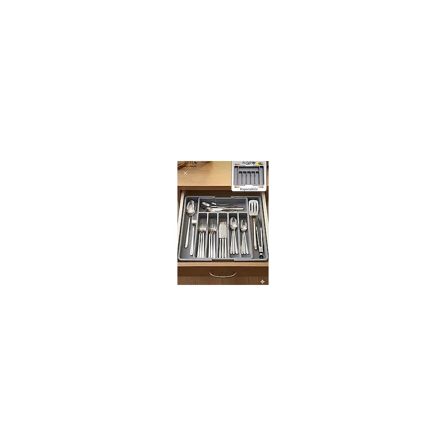 Mim Life Çift Taraflı Uzayabilen Pratik Çekmece Içi Kaşıklık Organizer Çekmece Düzenleyici Çifttaraflıkaşıklık, One Size - 1