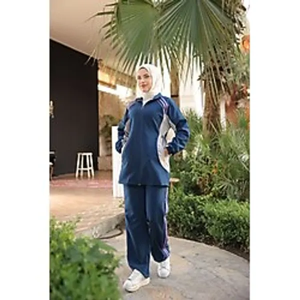 MİMİ Luxury Wear Kadın Tesettür Eşofman Takımı, Alt-üst Takım Fermuarlı