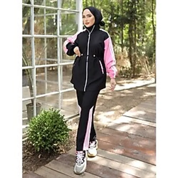 MİMİ Luxury Wear Tesettür Eşofman Takımı Fermuarlı Ikili Takımı