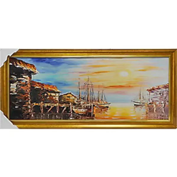 Mina Art Çerçeveli Linen Baskı Tablo 50x110 cm