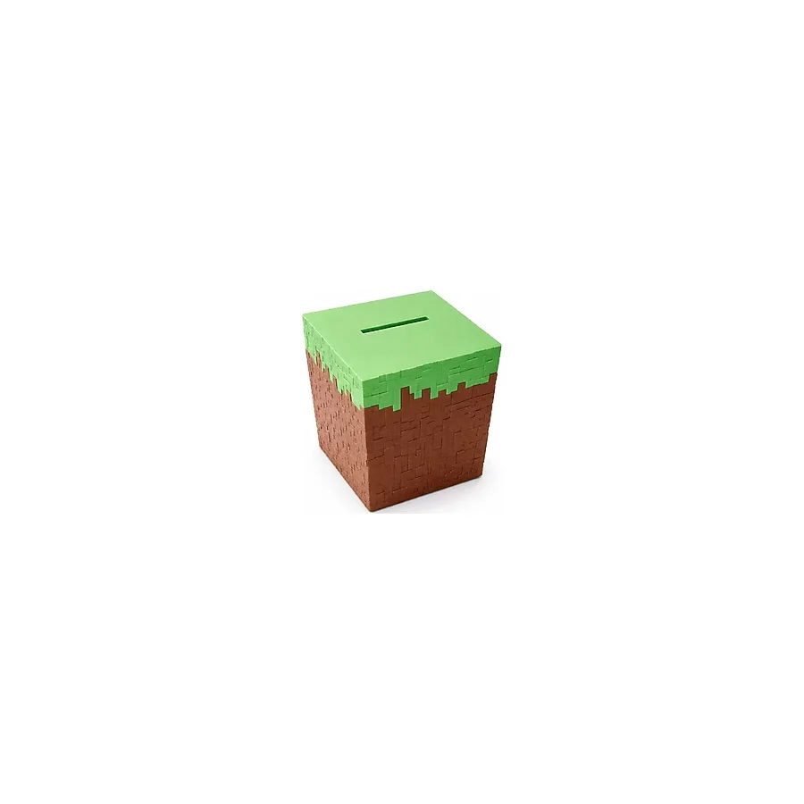 Minecraft Temalı Kumbara - 3D Baskı Piksel Tasarım Para Kutusu 10x10x10 cm
