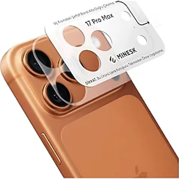Minesk iPhone 17 Pro Max için Kolay Kurulum Kamera Adası Lens Etrafı Koruyucu TPU Film - Tam Kaplayan Koruma 2'li Paket (17 Pro Max)