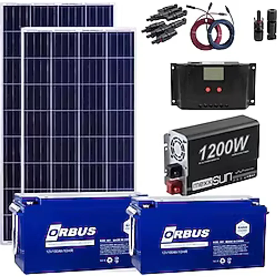 Mini Bağ Evi Solar Paketi 1200w Inverter 170w Güneş Paneli Paket 2