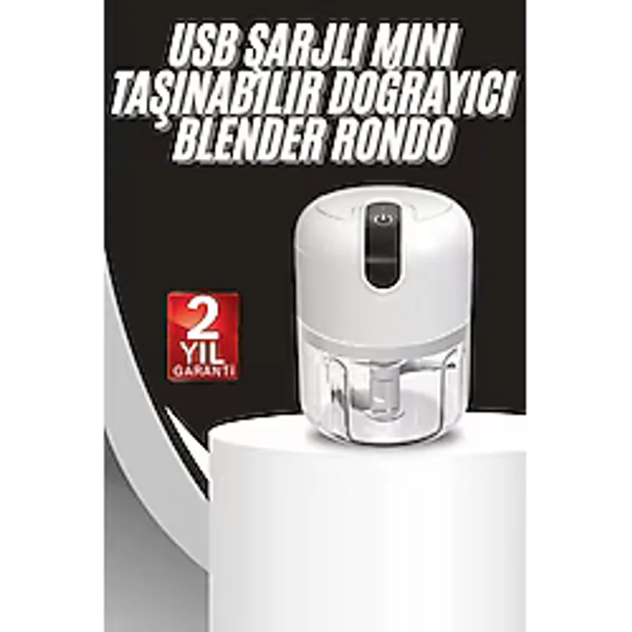Mini Doğrayıcı Rondo Taşınabilir Mini El Blender Paslanmaz Çelik - Renkli