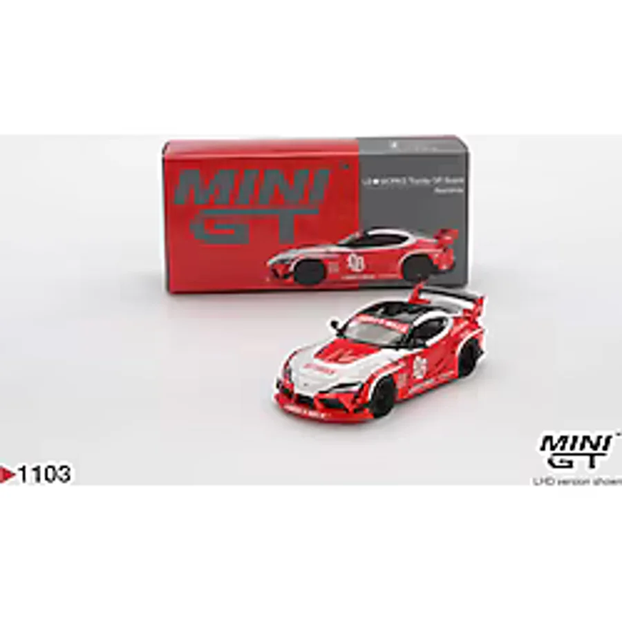 Mini GT LB-Works Toyota GR Supra Red White 1:64 Diecast Model Araba MGT01103