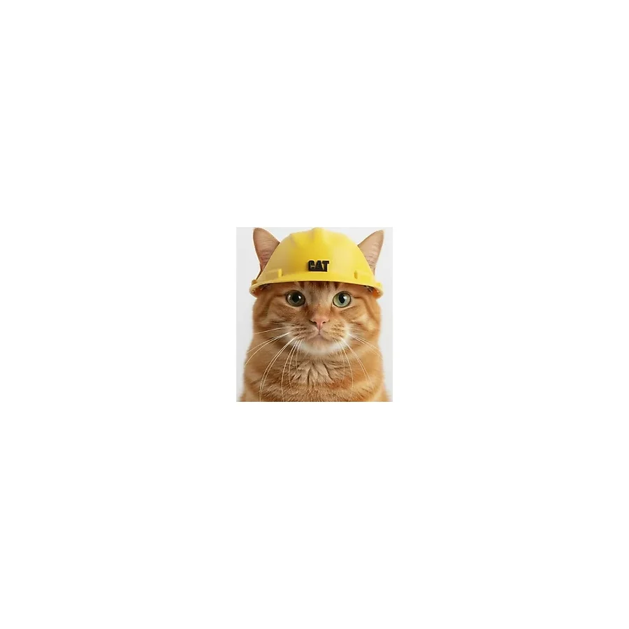 Mini Sarı İş Güvenliği Kaskı - Kedi Ve Küçük Irk Köpek İçin Cat Logolu Eğlenceli İnşaat Bareti Aksesuarı
