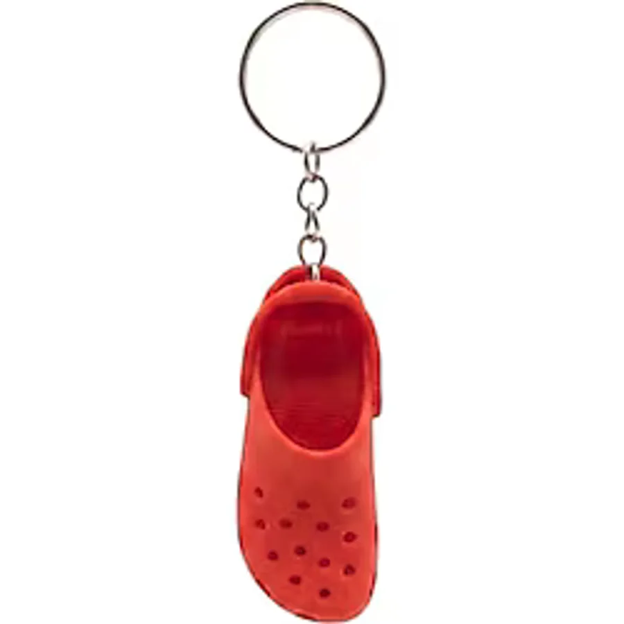 Mini Terlik Tasarımlı 3D Yazıcı Yapımı Anahtarlık - Eğlenceli Crocs Model Çanta Süsü, Kırmızı Esprili Anahtar Aksesuarı, Arkadaşa Hediye