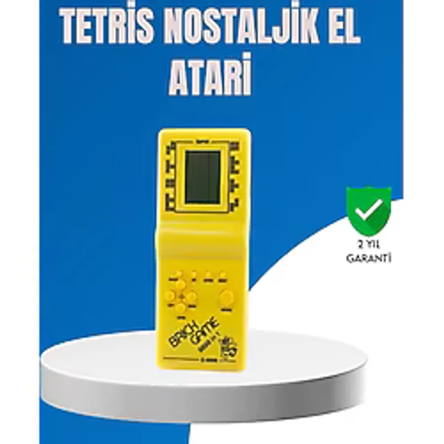 Mini Tetris El Aterisi - Taşınabilir Oyun Konsolu, Pil ile Çalışan Klasik Model