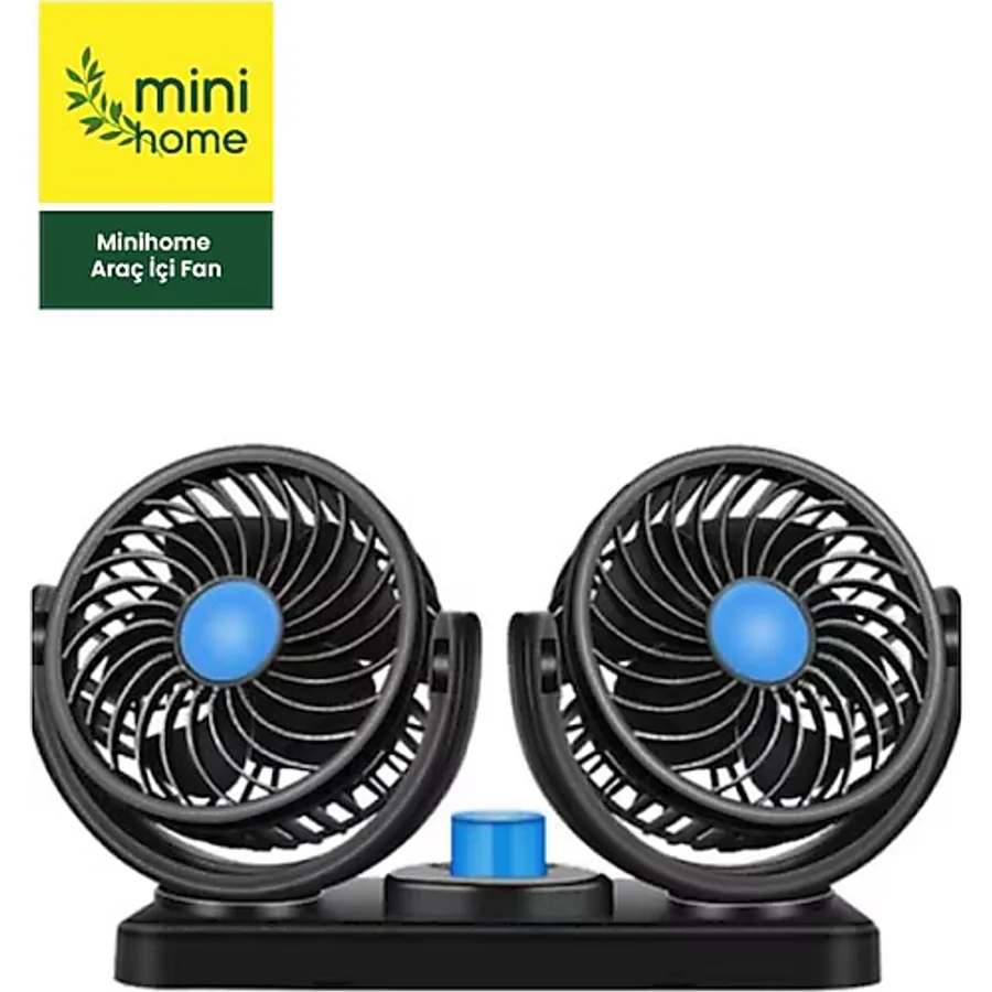 MiniHome Universal Araç İçi Fan Çakmaklık Girişli 2'li Vantilatör