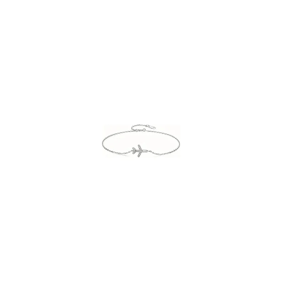 Minimal Uçak Model Kadın Gümüş Bileklik Gümüş