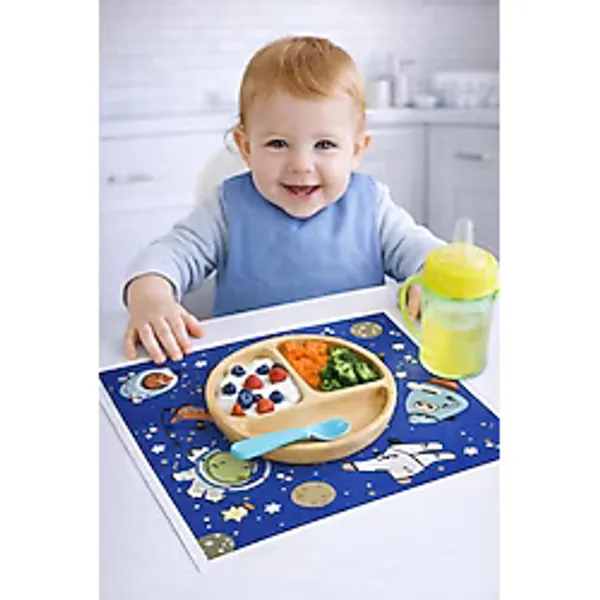 Minimono Bebekler İçin Tek Kullanımlık Beslenme Örtüsü - 30'lu Paket (30X45 Cm) - Kullan At Placemat - Lacivert - Mavi