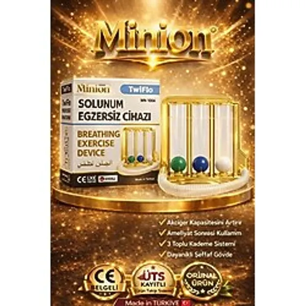 Minion Triflo Solunum Egzersiz Cihazı ile Nefes Güçlendirme Seti Taşınabilir Kullanım Özelliği - Seçenek 1