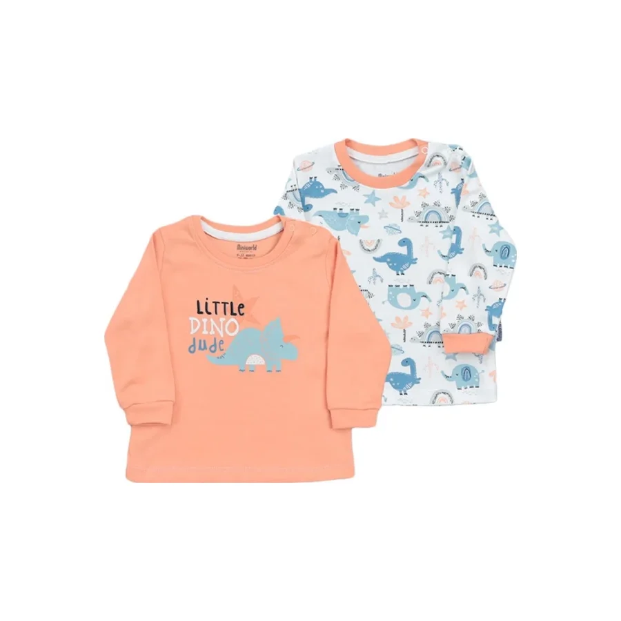 Miniworld Erkek Bebek Dinozor Temali 2Li Sweat Seti 16446