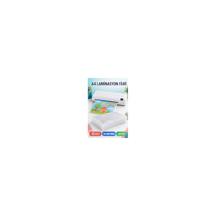 Minopi 10'lu Paket A4 Laminasyon Filmi 125 Micron Laminasyon Kağıdı