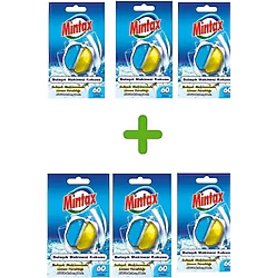 Mintax Bulaşık Makinesi Kokusu 60 Yıkama Limon Kokusux6 Adet