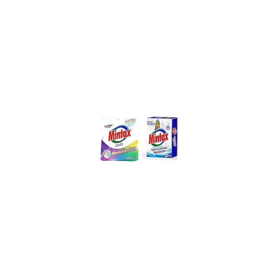 Mintax Matik Renkliler İçin 1.5 kg + Mintax Tül ve Çamaşır Beyazlatıcı 750 gr