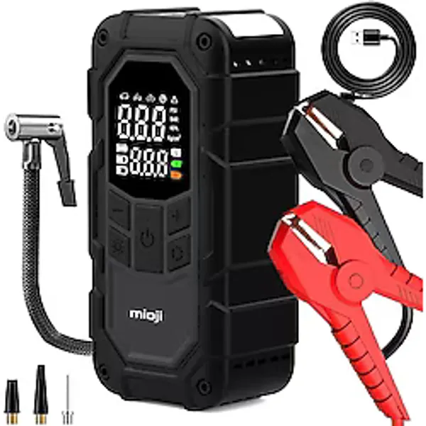 Mioji D8H Plus 4in1 16000mAh Akü Takviye+Hava Pompası+LED Fener+Powerbank
