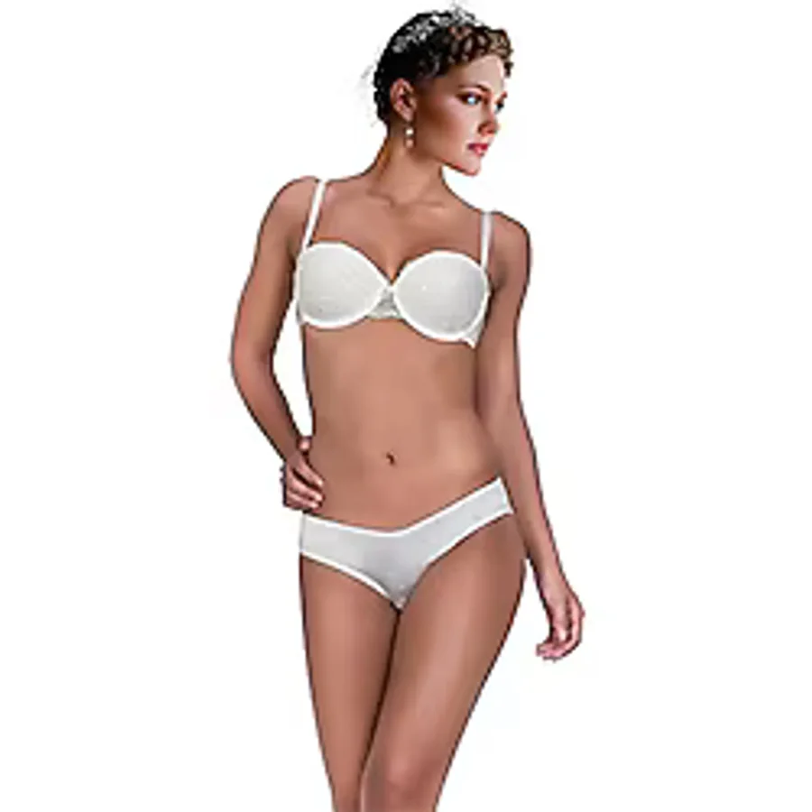 Miorre Push-Up Dolgulu Dantel Detaylı Sütyen Takım BEYAZ 80