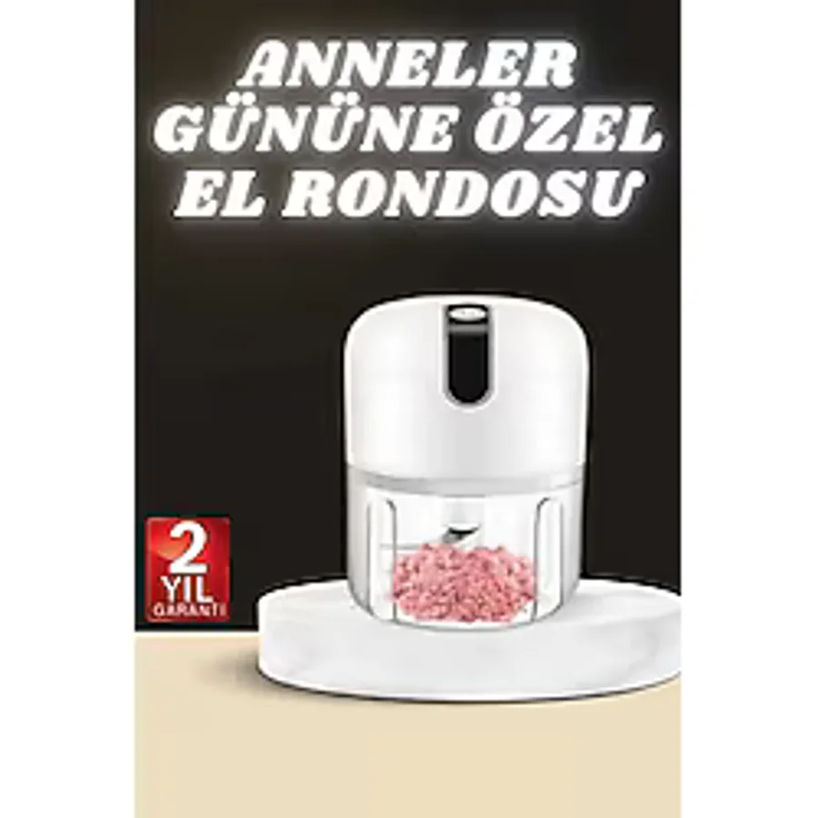 MiraLive Anneler Gününe Özel Hediye El Rondosu Doğrayıcı Şarjlı Taşınabilir - Renkli