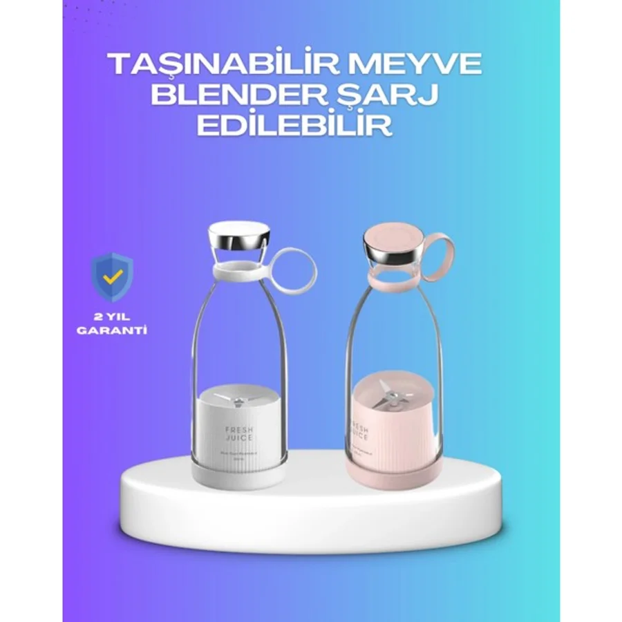 MiraLive Çevre Dostu Cam Gövdeli Kablosuz Smoothie Blender - Renkli - standart