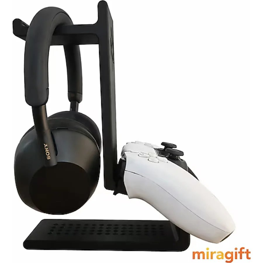 Miralux Gamer Kulaklık Standı ve Xbox & Playtation Uyumlu Gamepad / Kol Tutucu Dekoratif 23 Cm Siyah