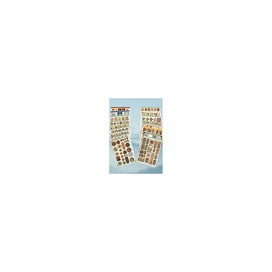 Miray Design 17'li Vintage Temalı 12x17 cm Sticker Seti/bullet Journal, Scrapbook, Ajanda, Defter İçin