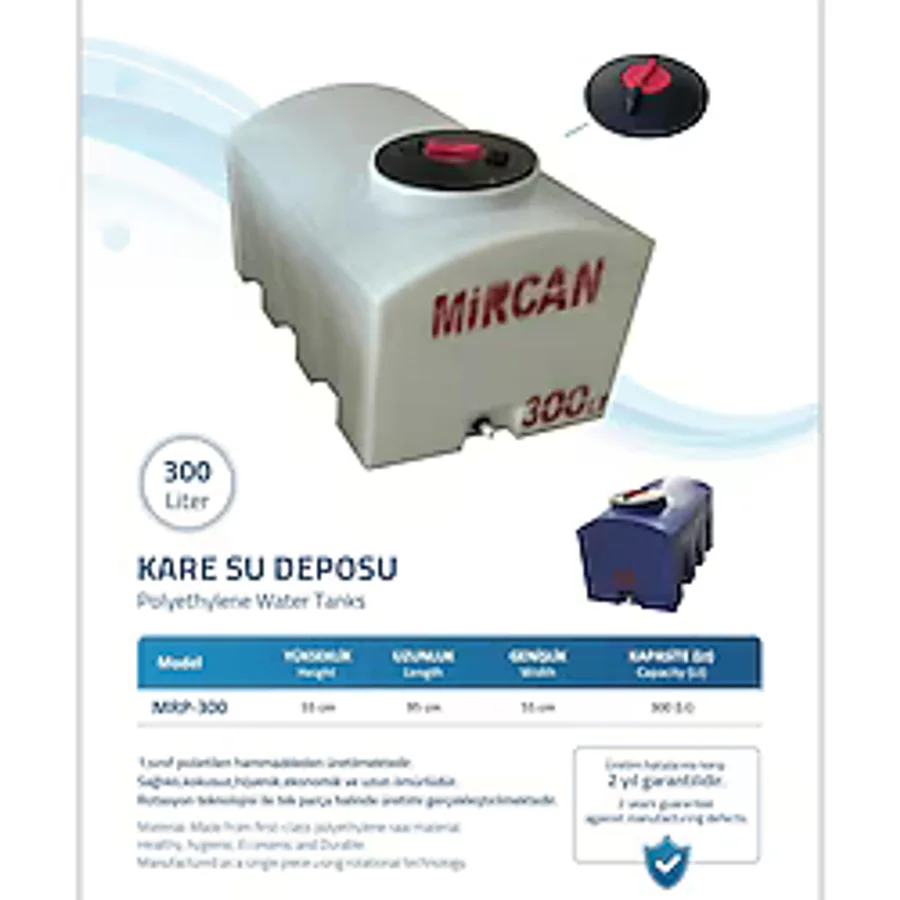 Mircan 300lt Kare Su Deposu Vana Hediyemiz