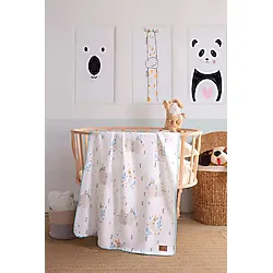 Mircotton Polar Baskılı Bebek Battaniyesi 85X110 cm Ayı ve Ay