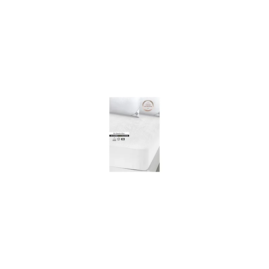 Mislina Premium Fitted Sıvı Geçirmez Bebek Çarşaf Alez 60X120 - 60 x 120 cm - Beyaz
