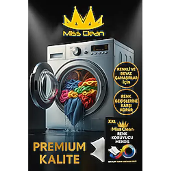 Miss Clean 50'li Renk Koruyucu Mendil Çamaşır Makinesi Boya Tutucu Renk Karışmasını Önler