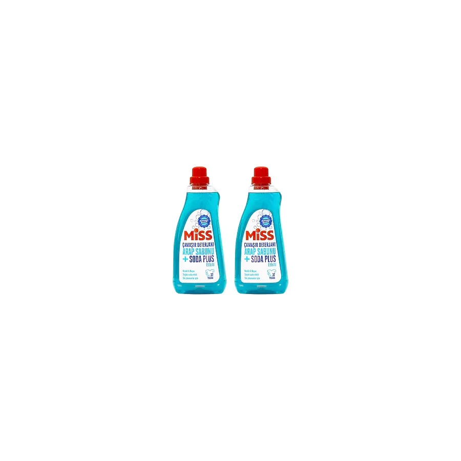 Miss Sıvı Çamaşır Deterjanı Arap Sabunu + Soda Etkili 1.5 Lt 2 Li