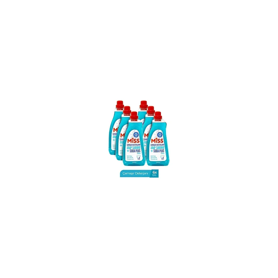 Miss Sıvı Çamaşır Deterjanı Arap Sabunu & Soda Plus 6'lı Paket 6x1.5 L 1500 ML