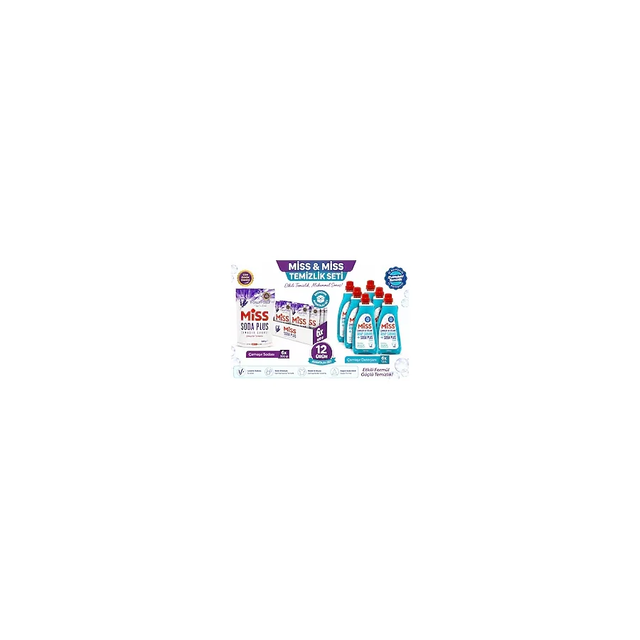 Miss Sıvı Çamaşır Deterjanı Renkli/Beyaz 1500ML & Çamaşır Sodası 500GR Lavanta (Avantajlı Set)