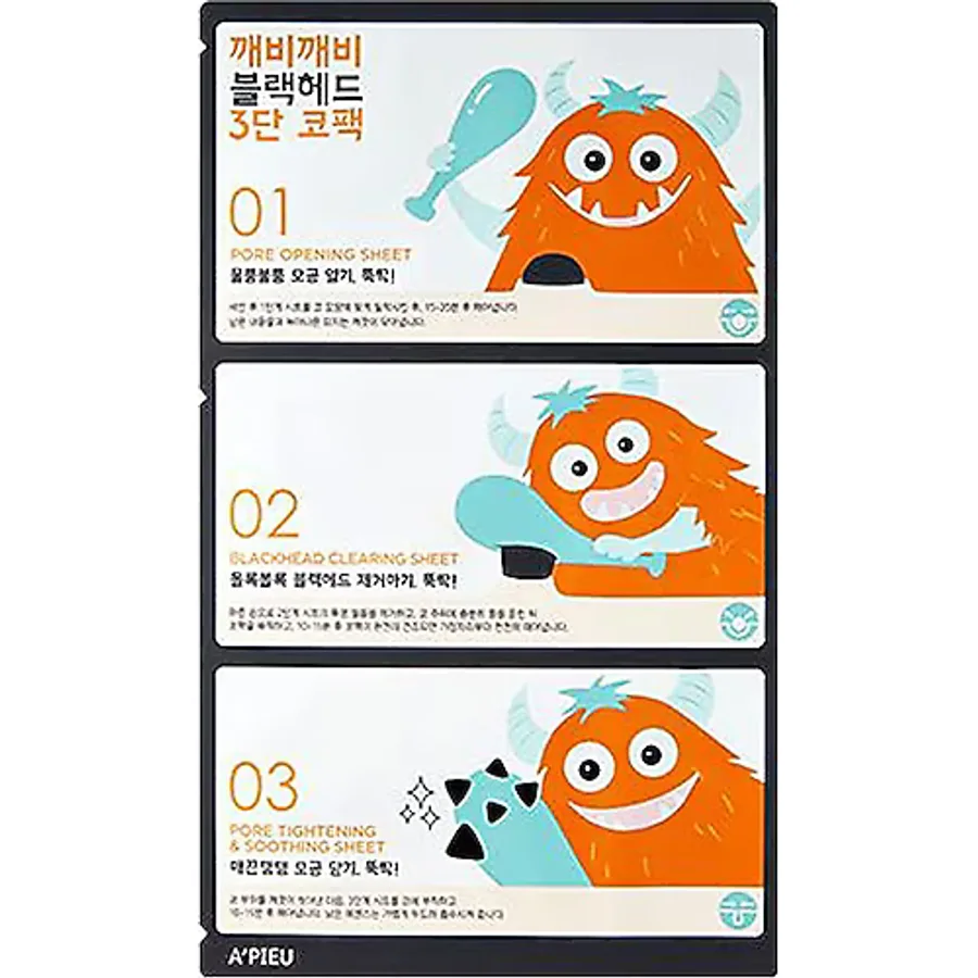 MISSHA A'pieu Goblin 3 Aşamalı Burun Bandı Siyah Nokta Temizliği İçin 3-Step Nose Pack