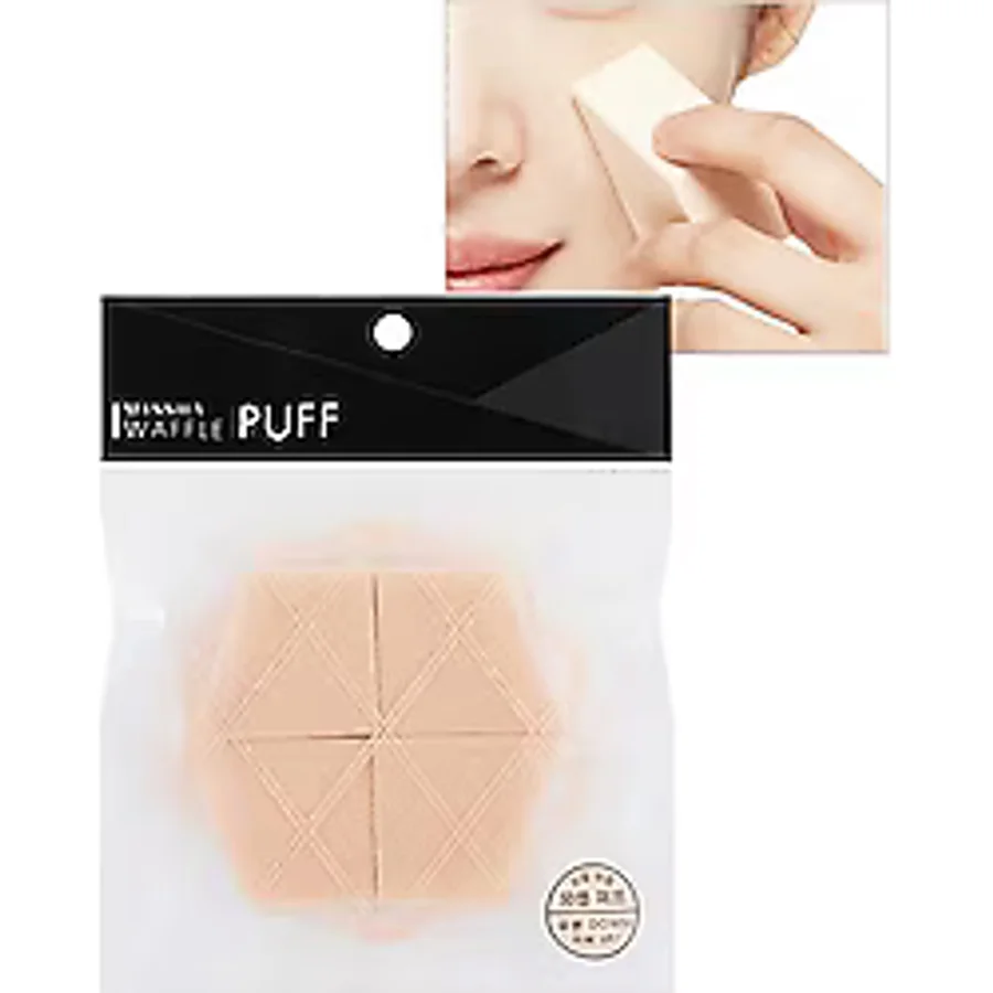 MISSHA Pürüzsüz Uygulama Sağlayan Köşeli Makyaj Süngeri Waffle Puff (4 Adet)