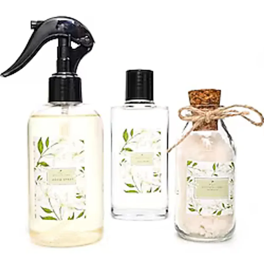 Missi Botanical Jasmin Kokulu Banyo Hediye Seti (Oda spreyi, Kolonya,Banyo Tuzu)