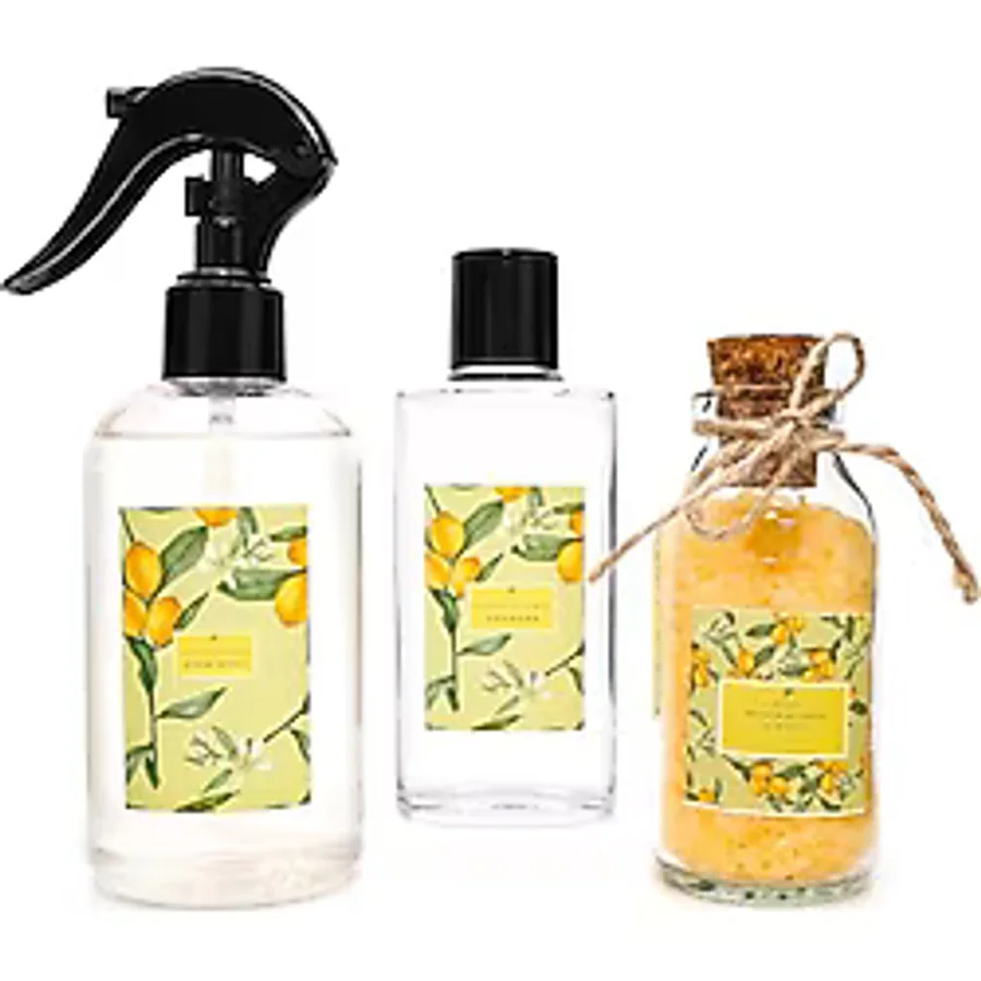 MİSSİ Botanical Lemon Kokulu Banyo Hediye Seti (Oda Spreyi,Kolonya,Banyo Tuzu)