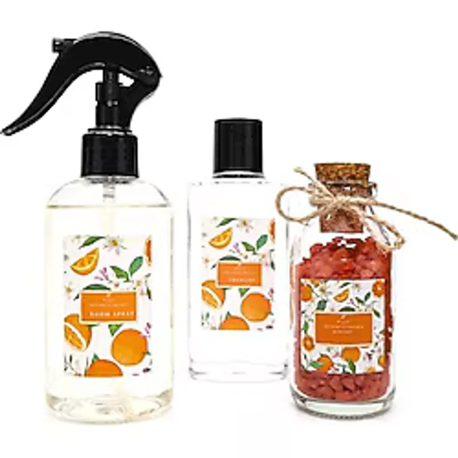 MİSSİ Botanical Orange Kokulu Banyo Hediye Seti (Oda Spreyi,Kolonya,Banyo Tuzu)