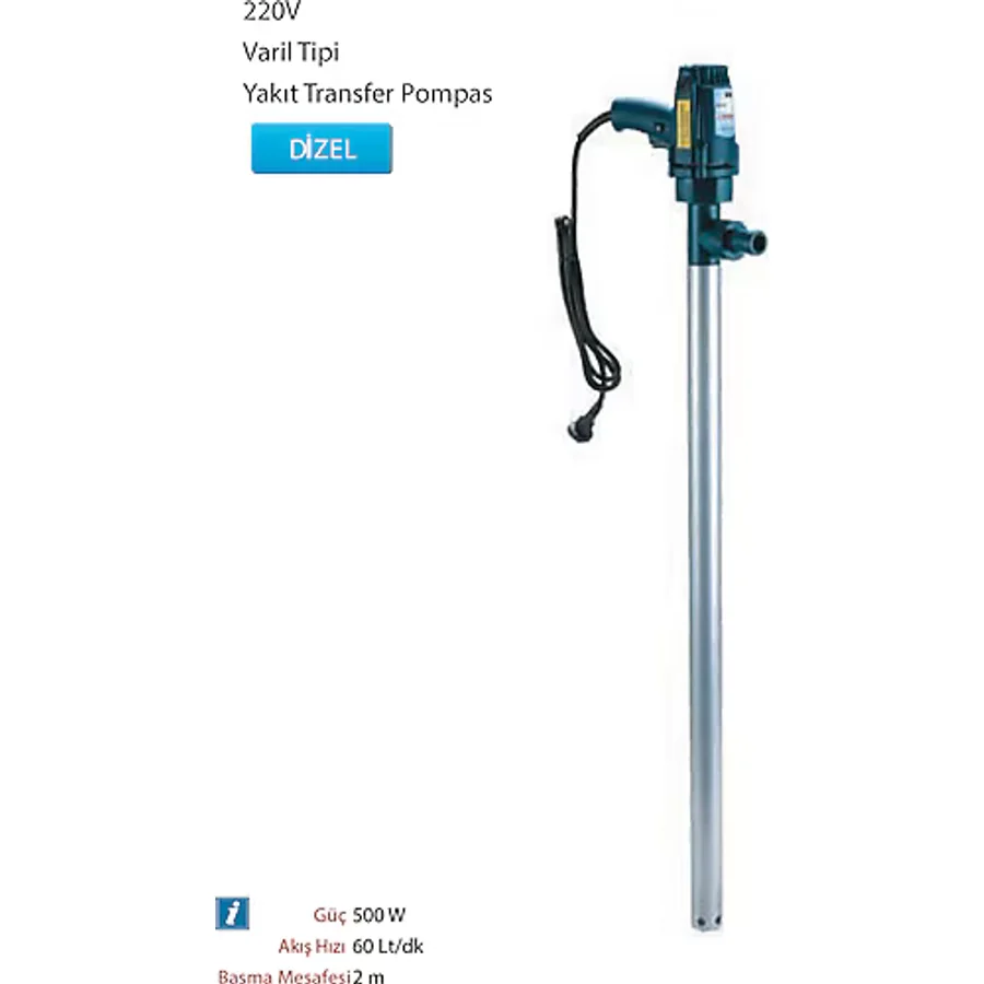 Mitacan MTTP600CAC 220V Varil Tipi Yakıt Transfer Pompası